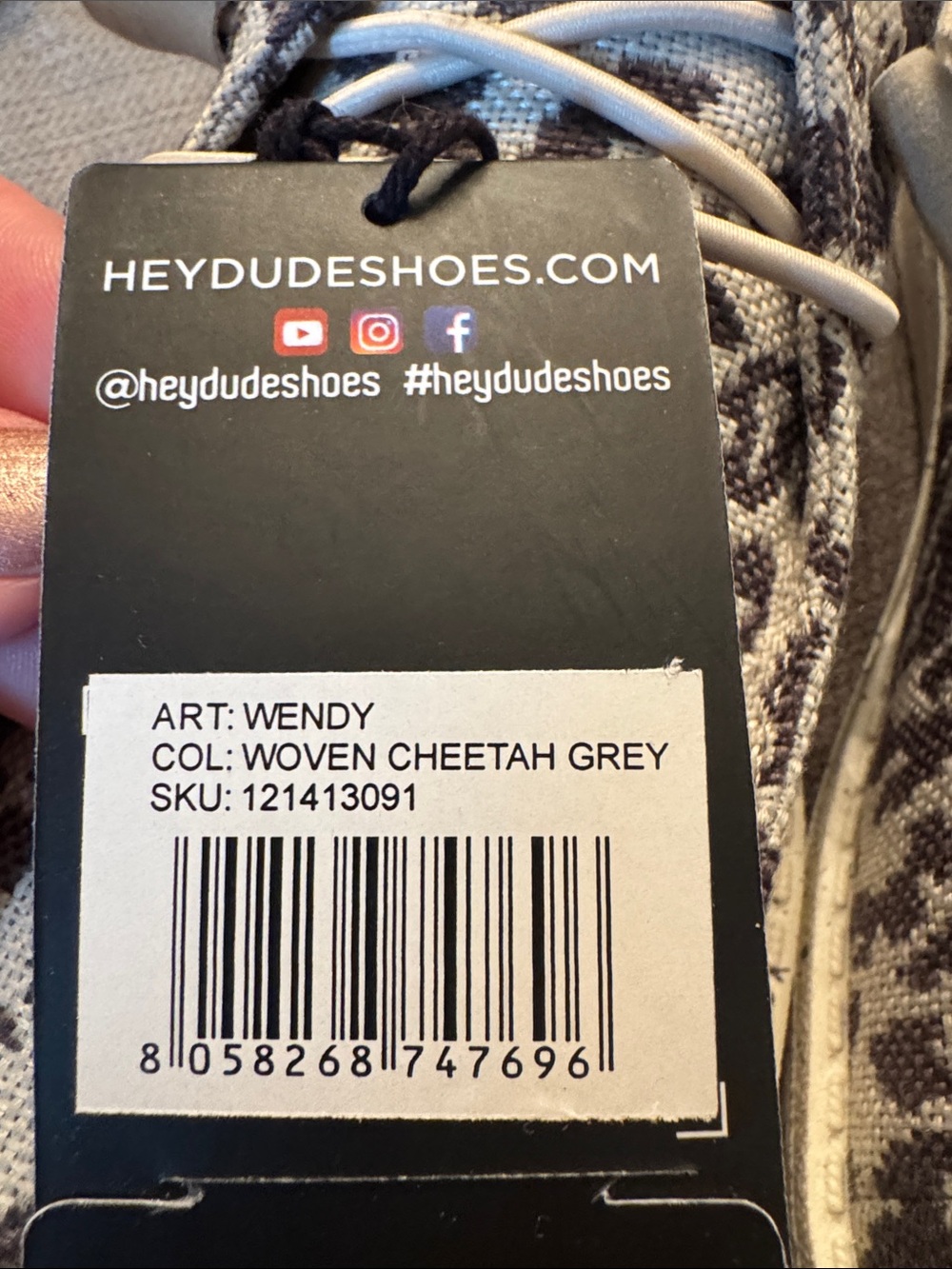 Hey Dude Woven Cheetah Grey Flats - Picture 2 of 5